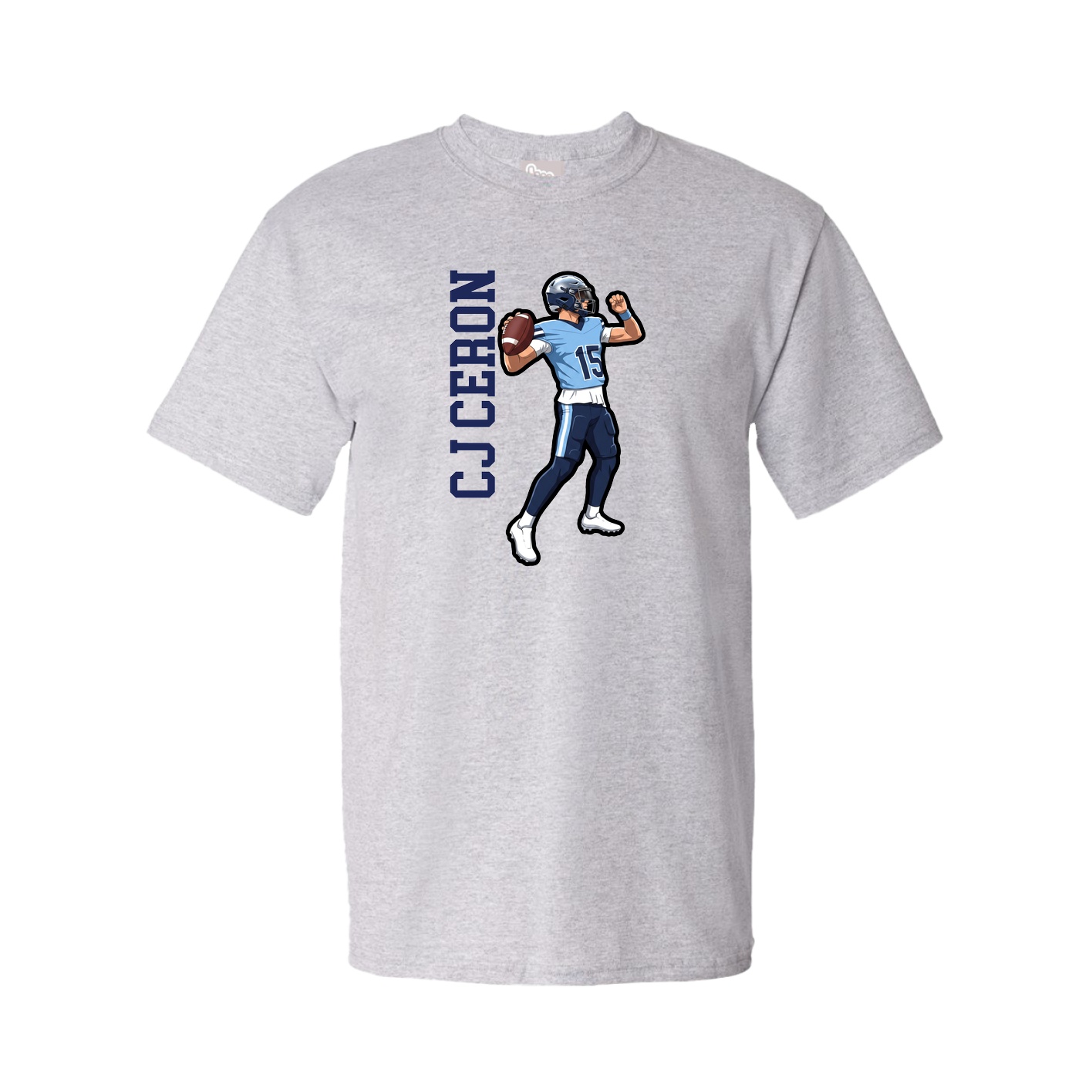 Youth Tee — Name Vertical in Grey