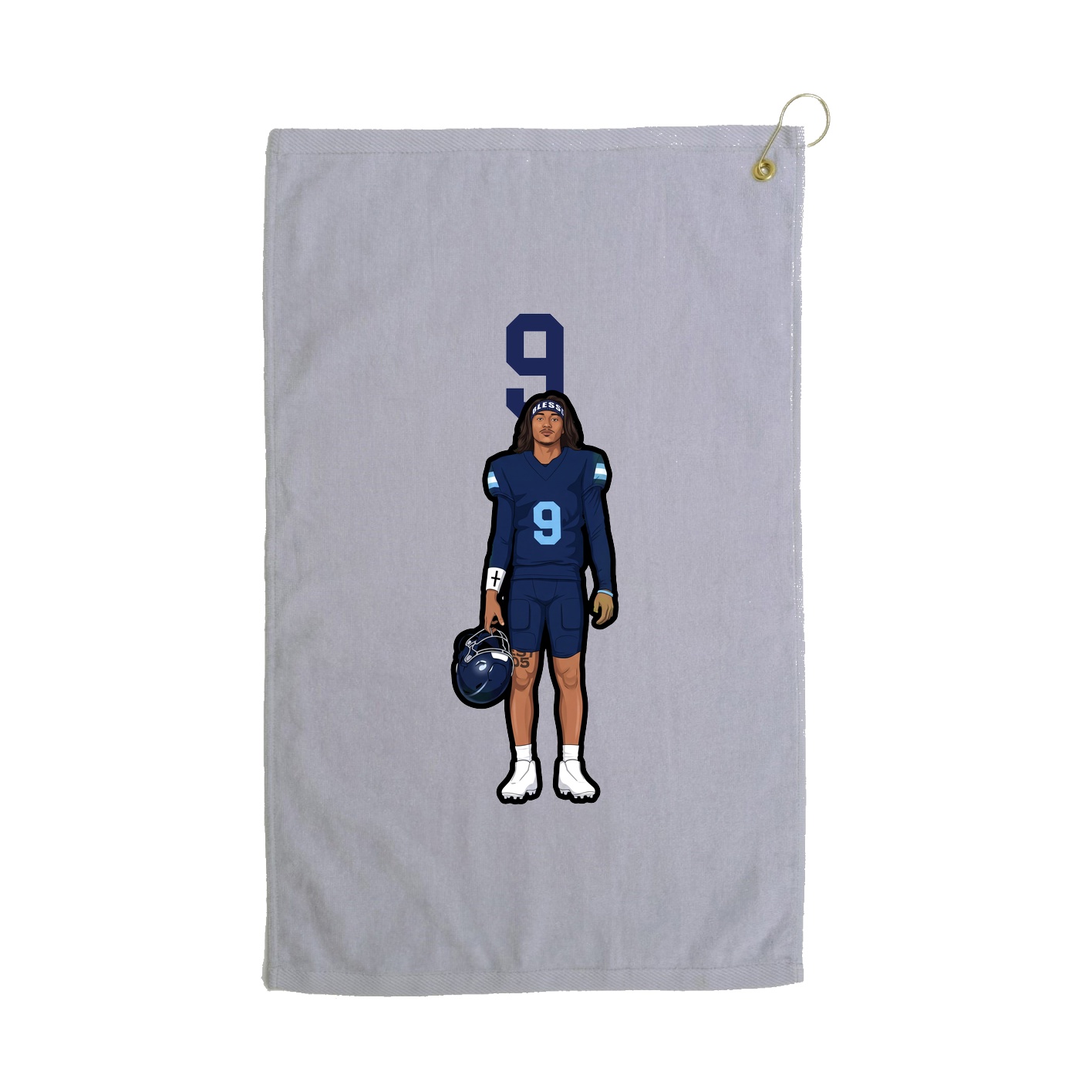 Golf Towel — Number Top in Grey