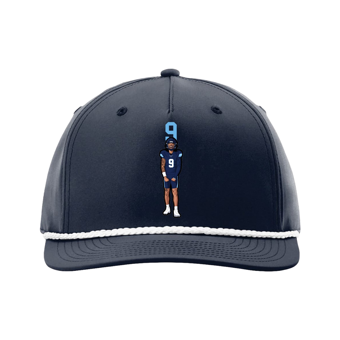 Five-Panel Classic Rope Cap — Number Top in Navy