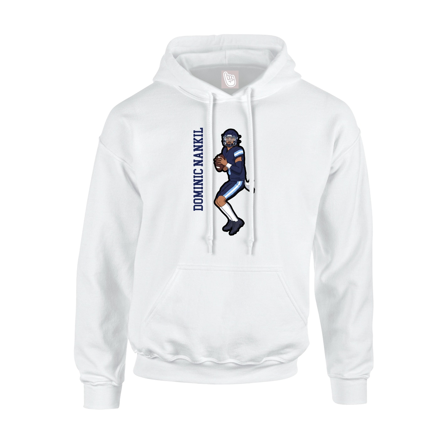 Youth Hoodie — Name Vertical in White