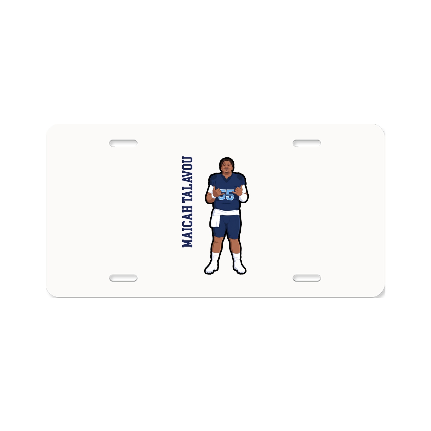 License Plate — Name Vertical in Classic