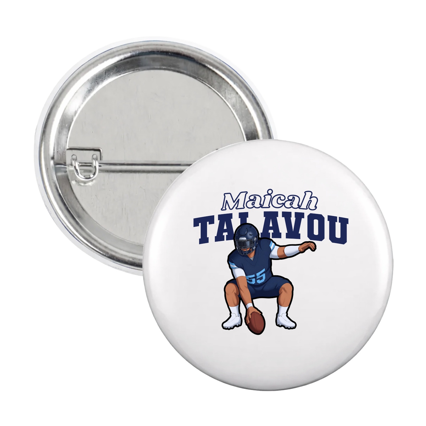 Game Day Button — Name Arch in White