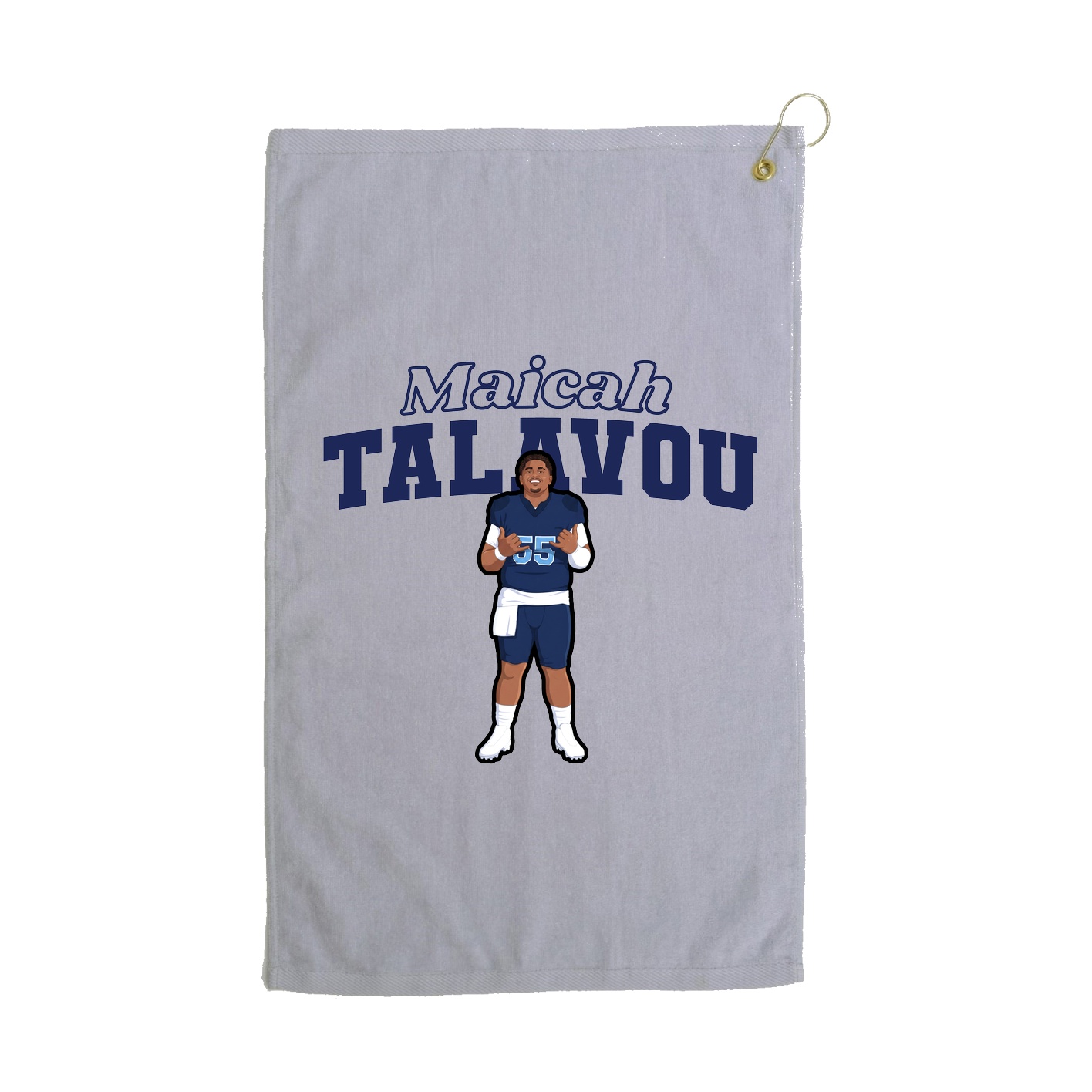 Golf Towel — Name Arch in Grey
