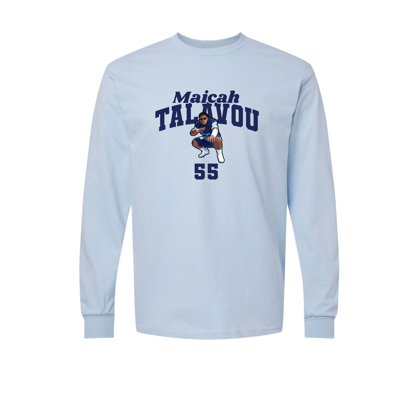 Long Sleeve Tee — Signature Arch in Light Blue