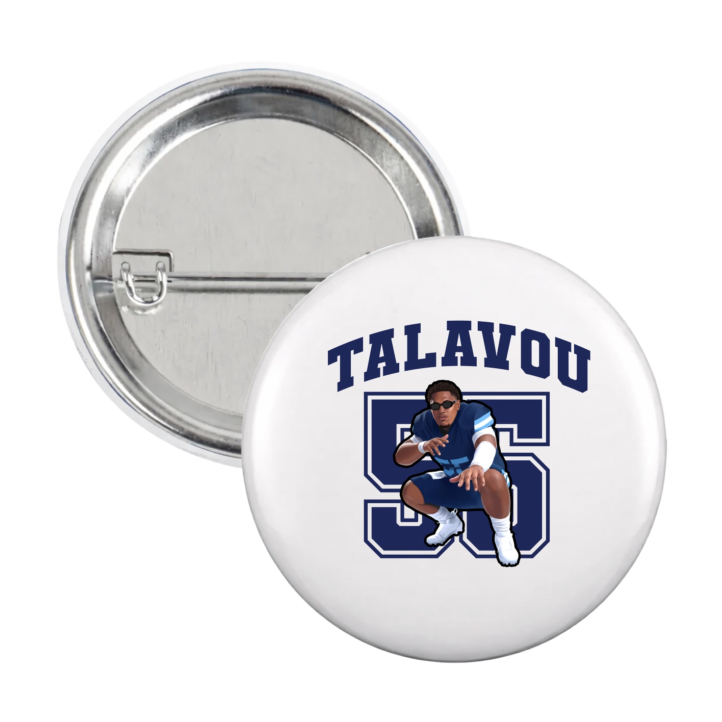 Game Day Button — Number in White