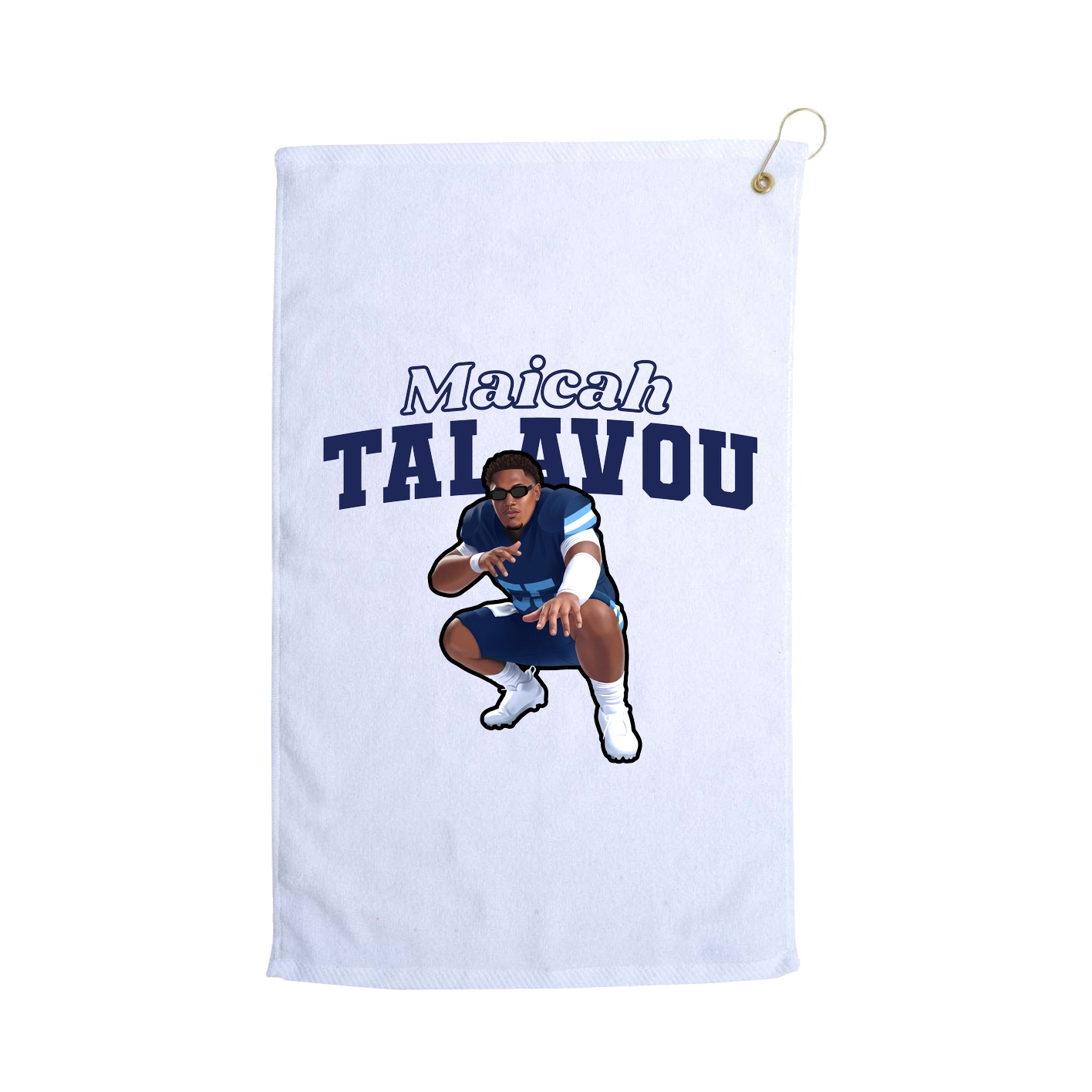 Golf Towel — Name Arch in White