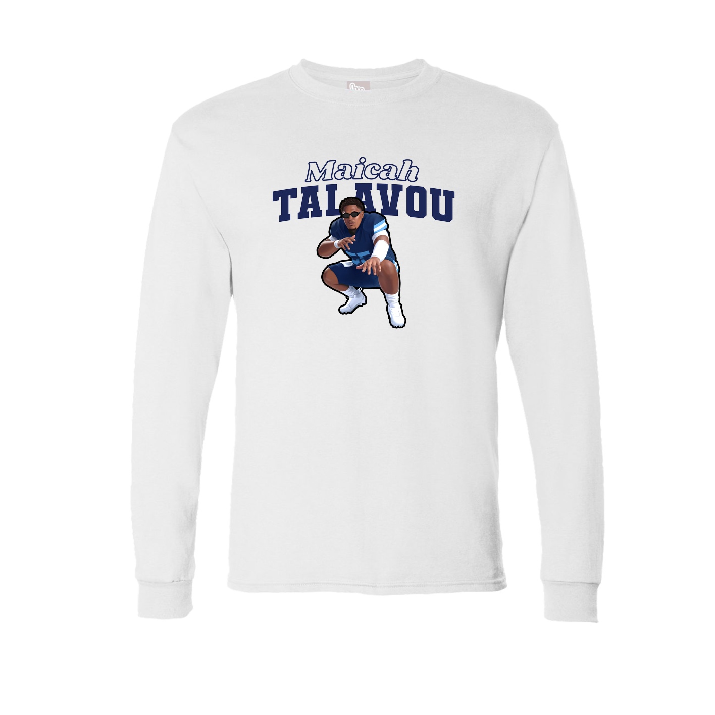 Long Sleeve Tee — Name Arch in White