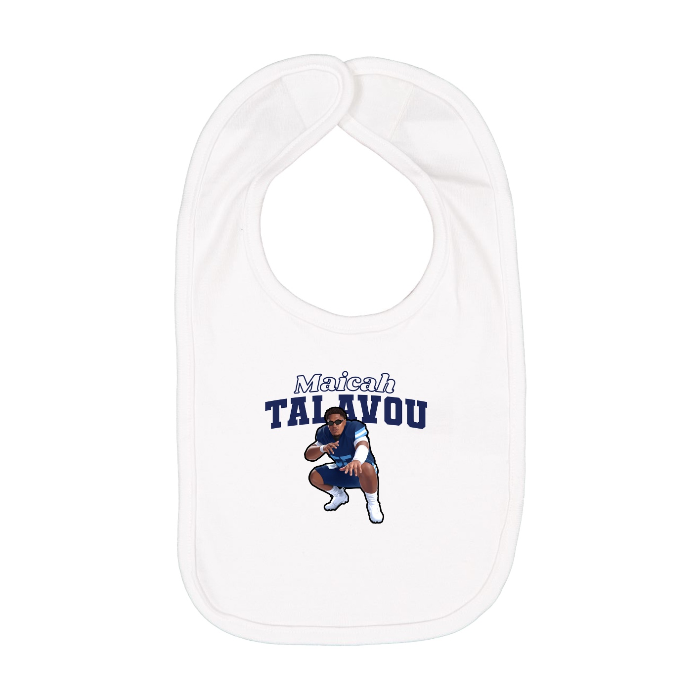 Infant Bib — Name Arch in White