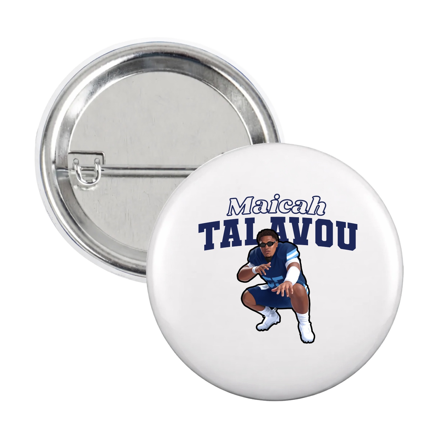 Game Day Button — Name Arch in White