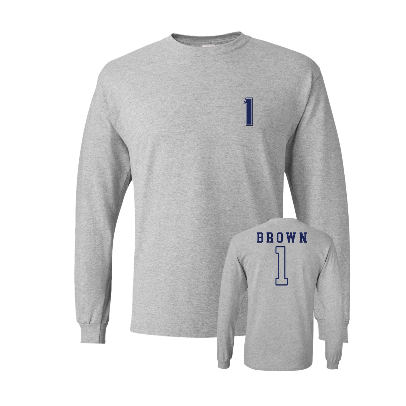 Long Sleeve Tee — Chest Back in Grey