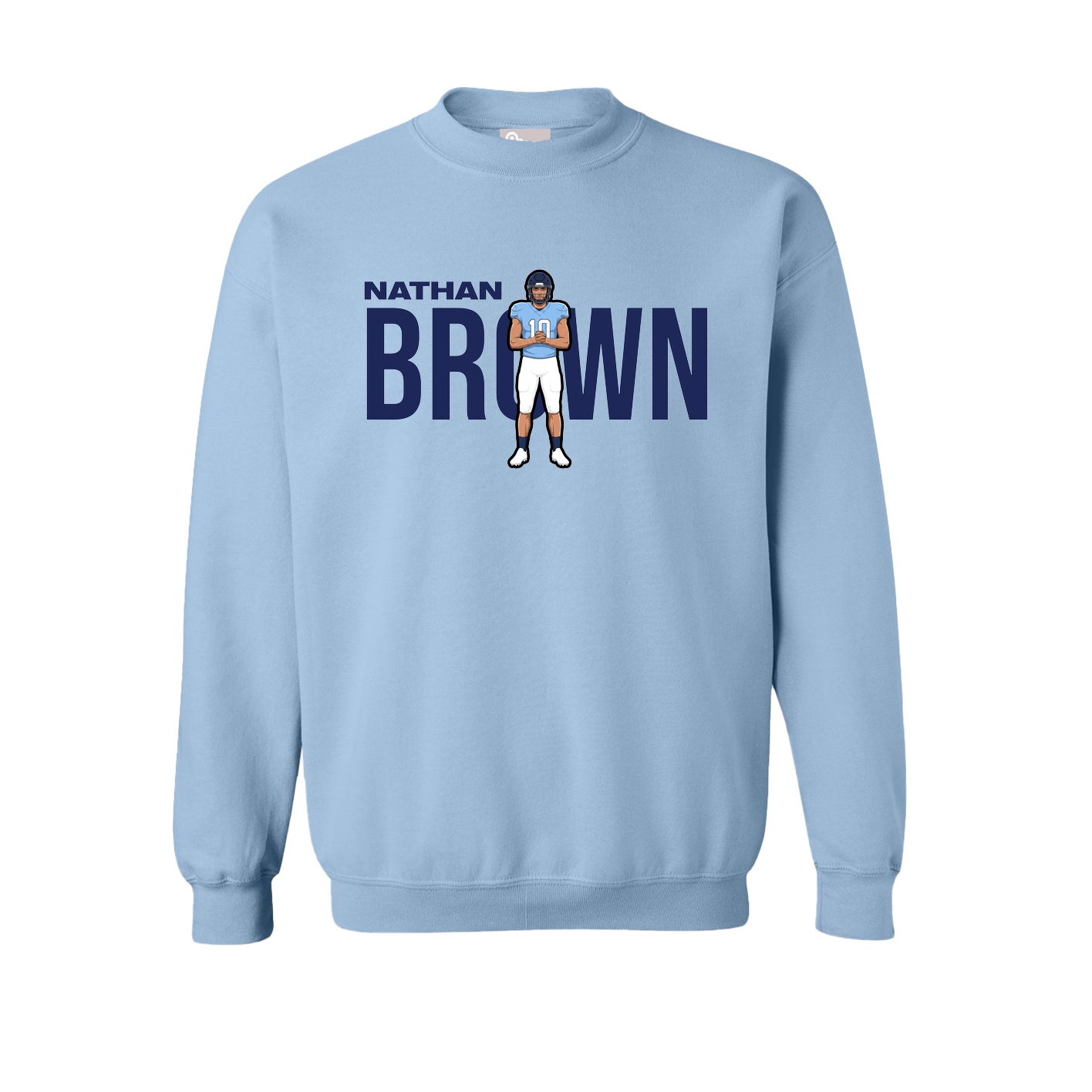 Fleece Crew — Player Name in Light Blue