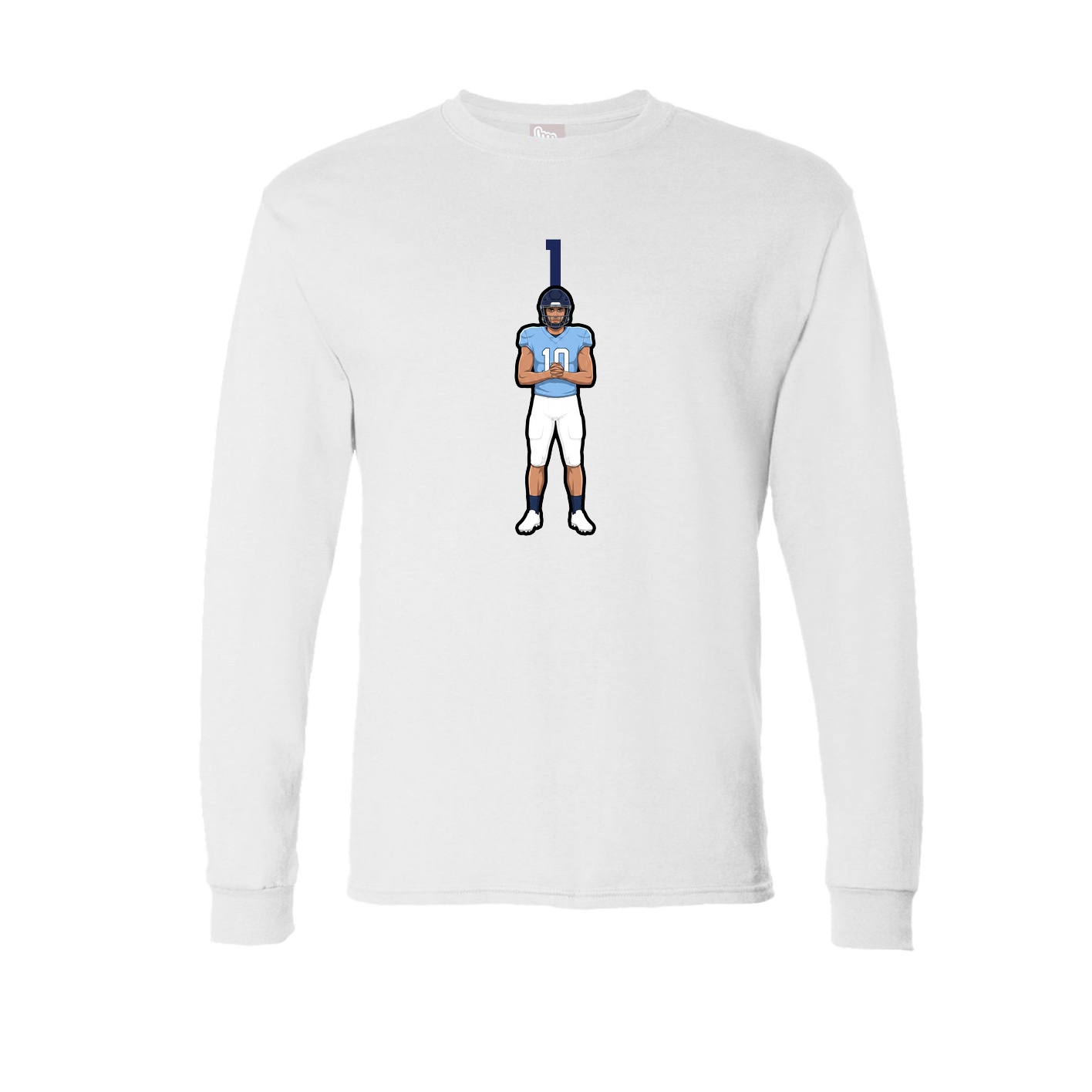 Long Sleeve Tee — Number Top in White