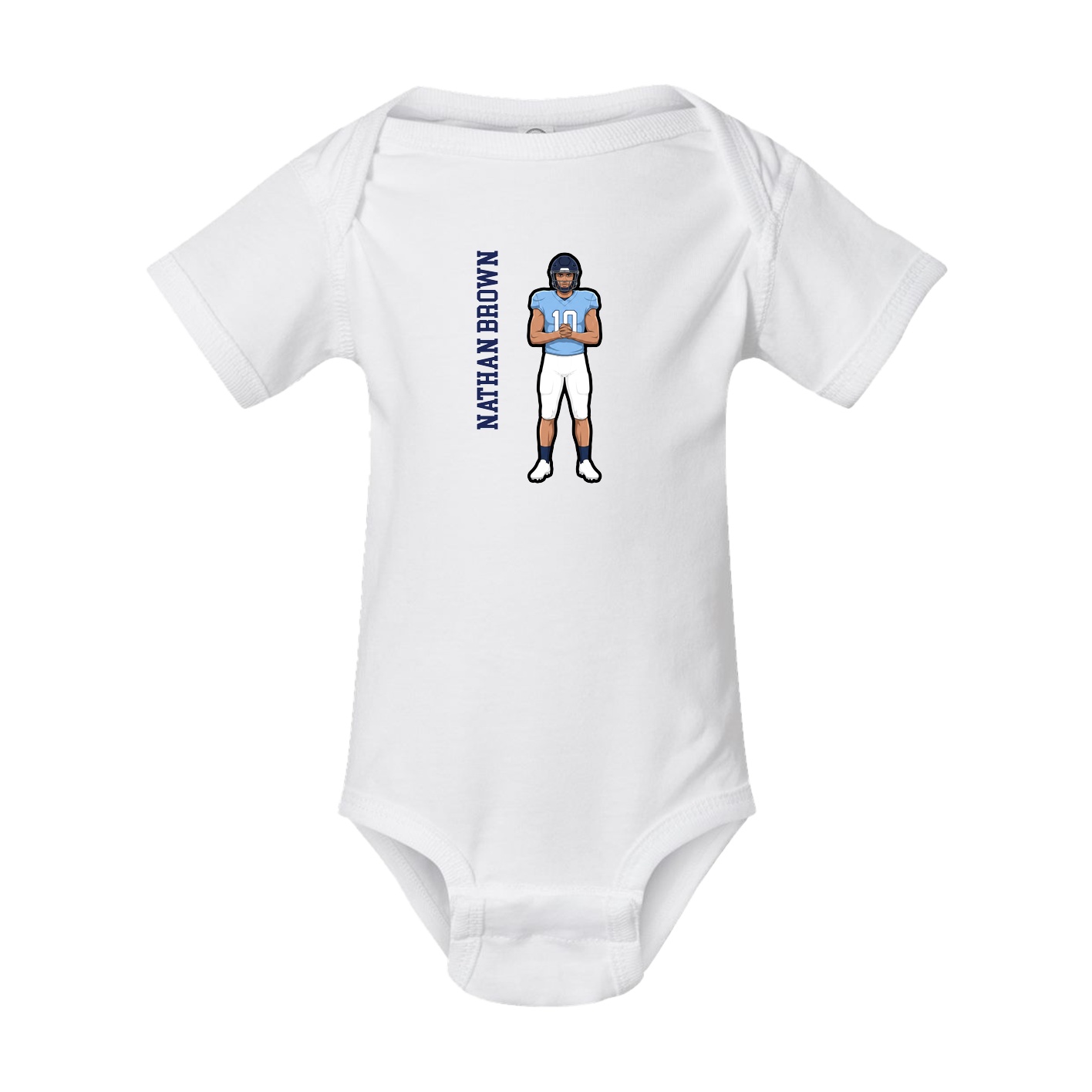 Baby Onesie — Name Vertical in White