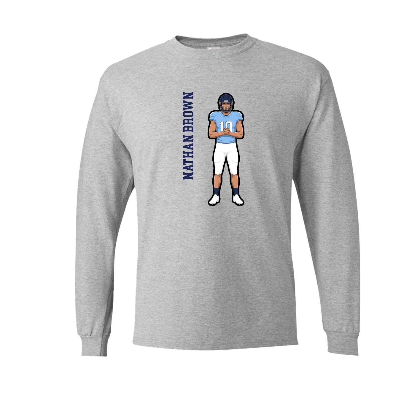 Long Sleeve Tee — Name Vertical in Grey