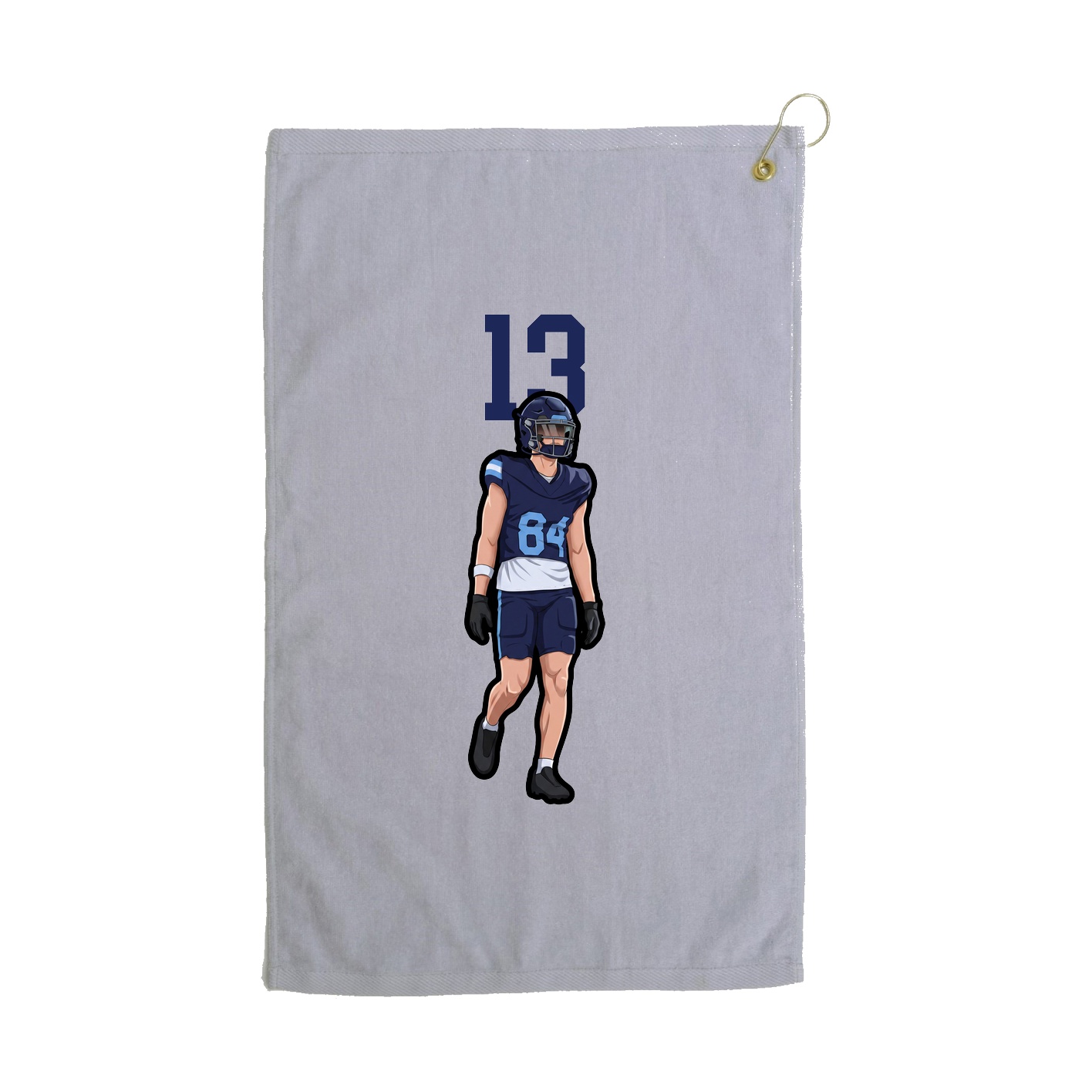 Golf Towel — Number Top in Grey