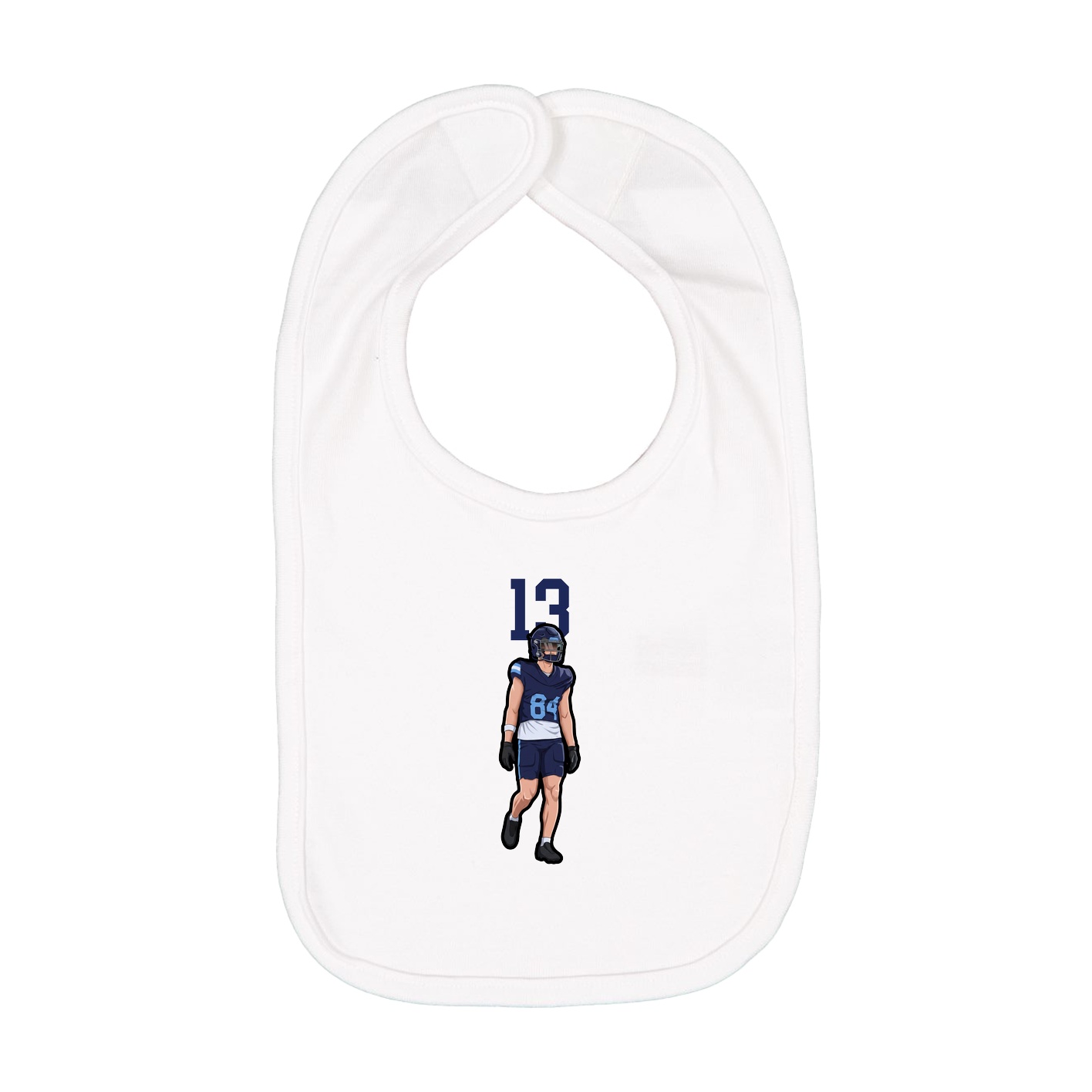Infant Bib — Number Top in White