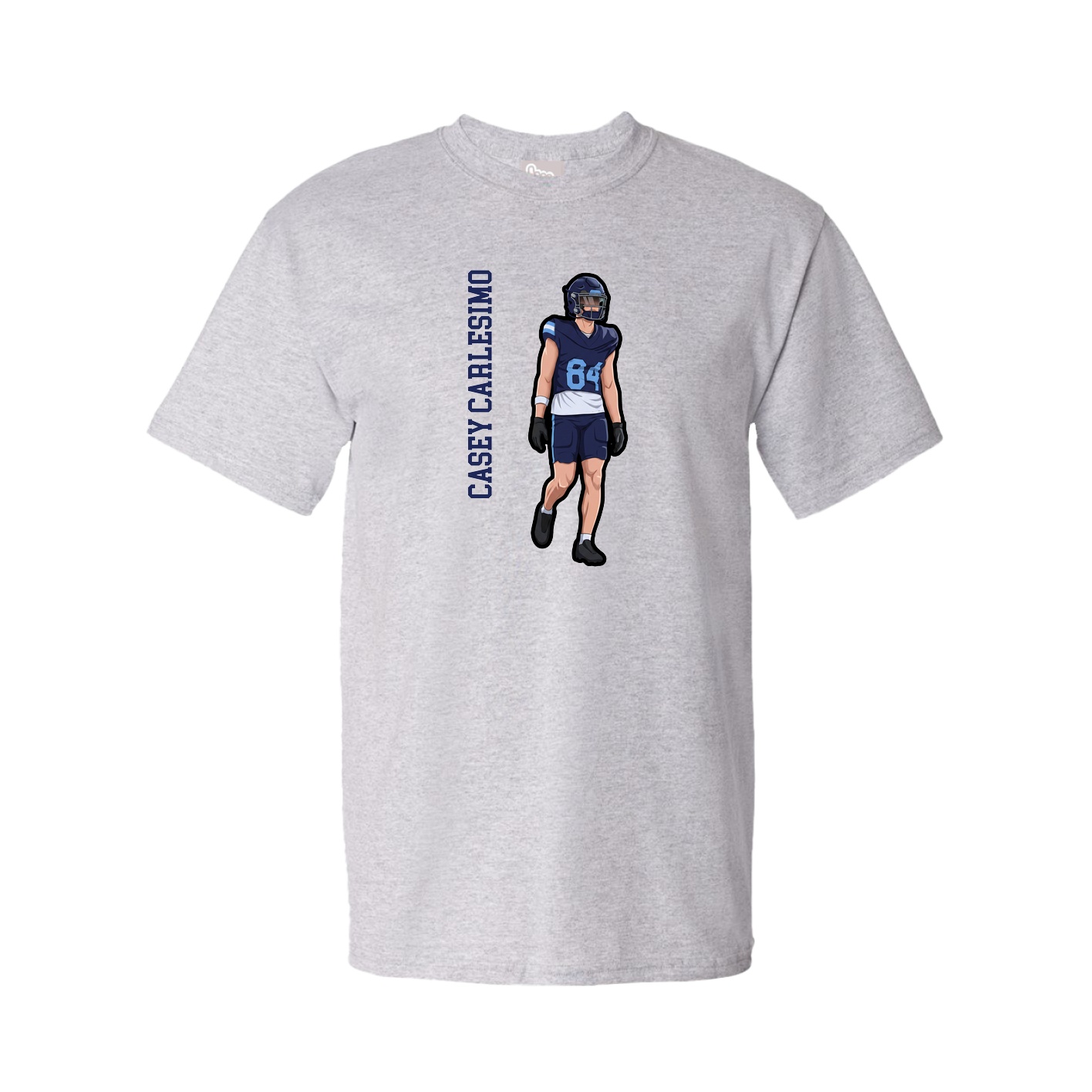 Youth Tee — Name Vertical in Grey