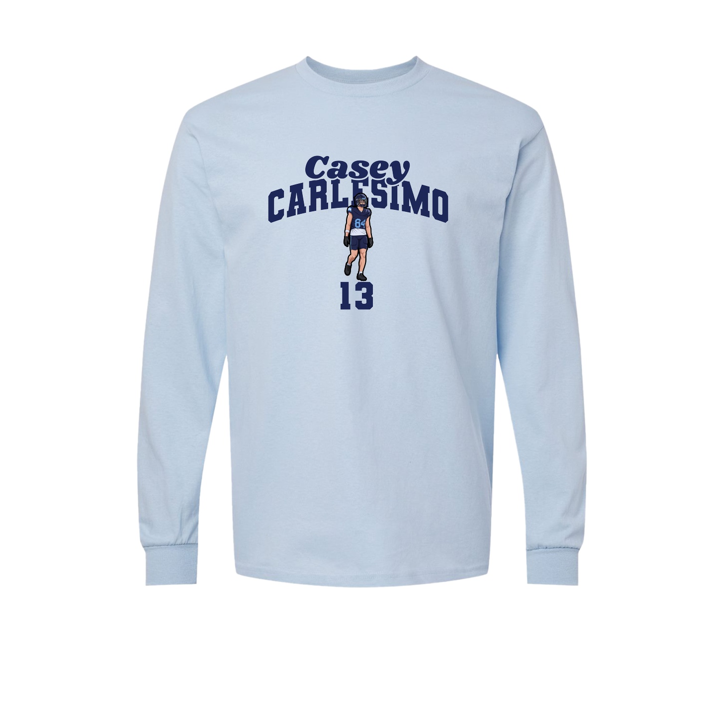 Long Sleeve Tee — Signature Arch in Light Blue