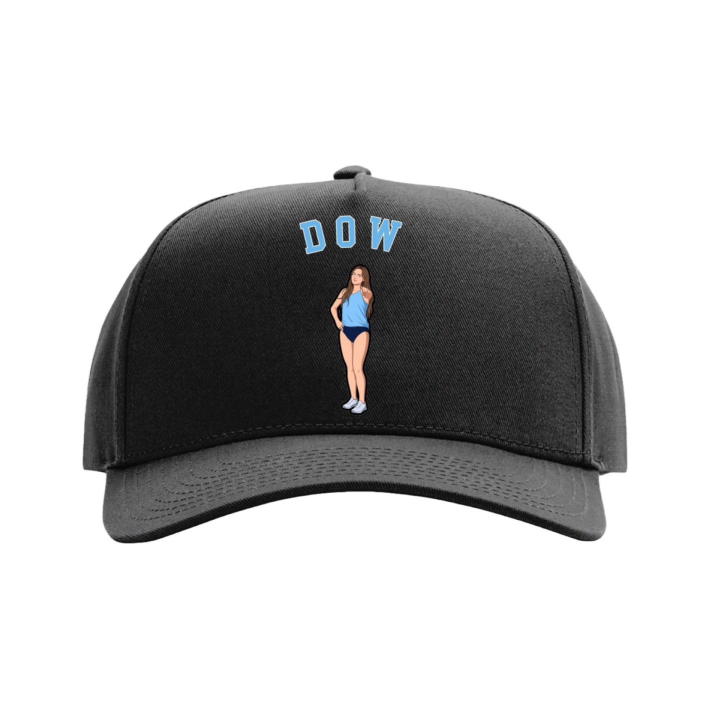 Full Fabric Five-Panel Champ Cap — Shirsey Arch in Black
