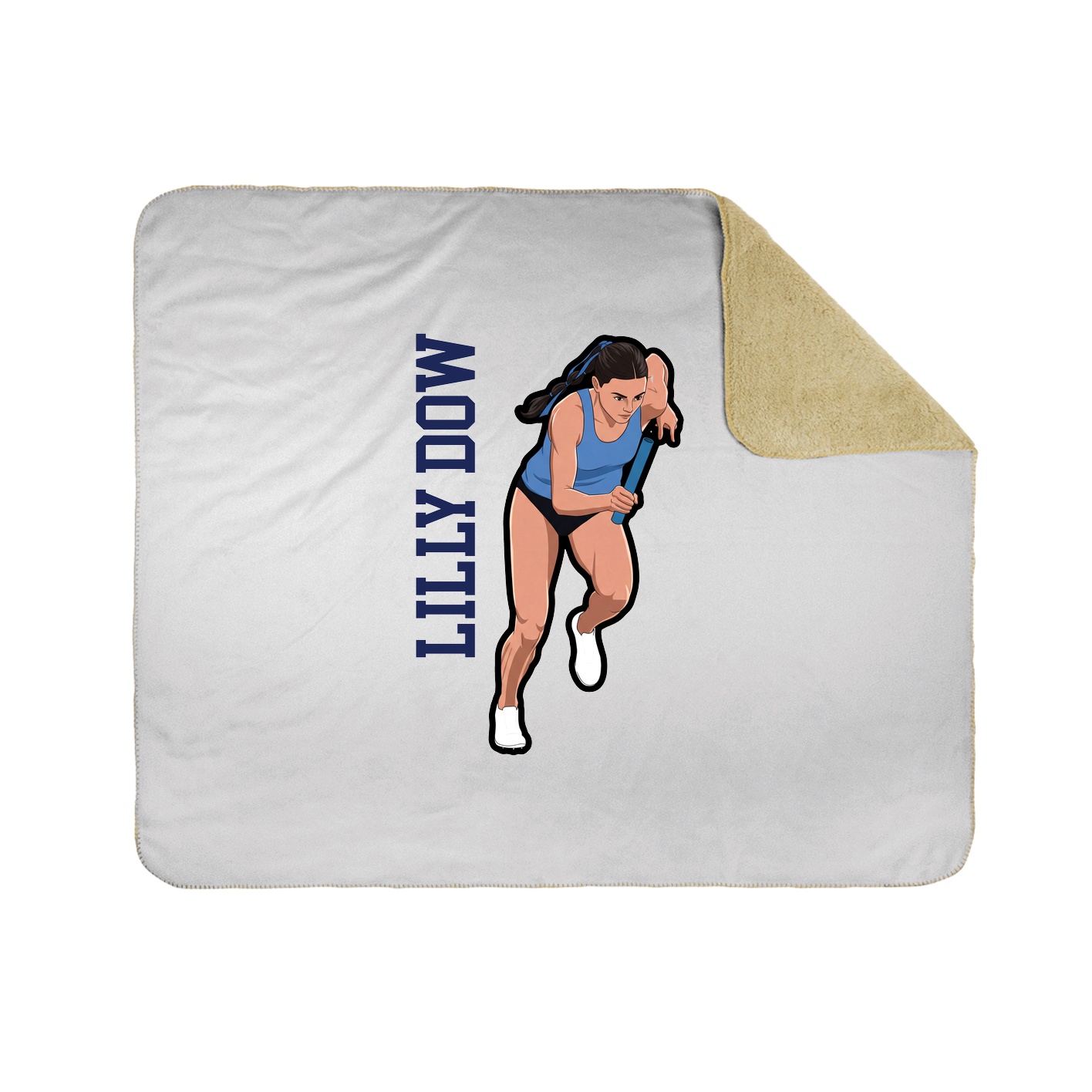 Throw Blanket — Name Vertical in White