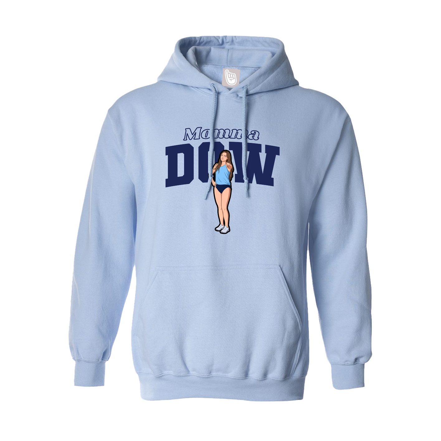Hoodie — Mothers Day Block in Light Blue