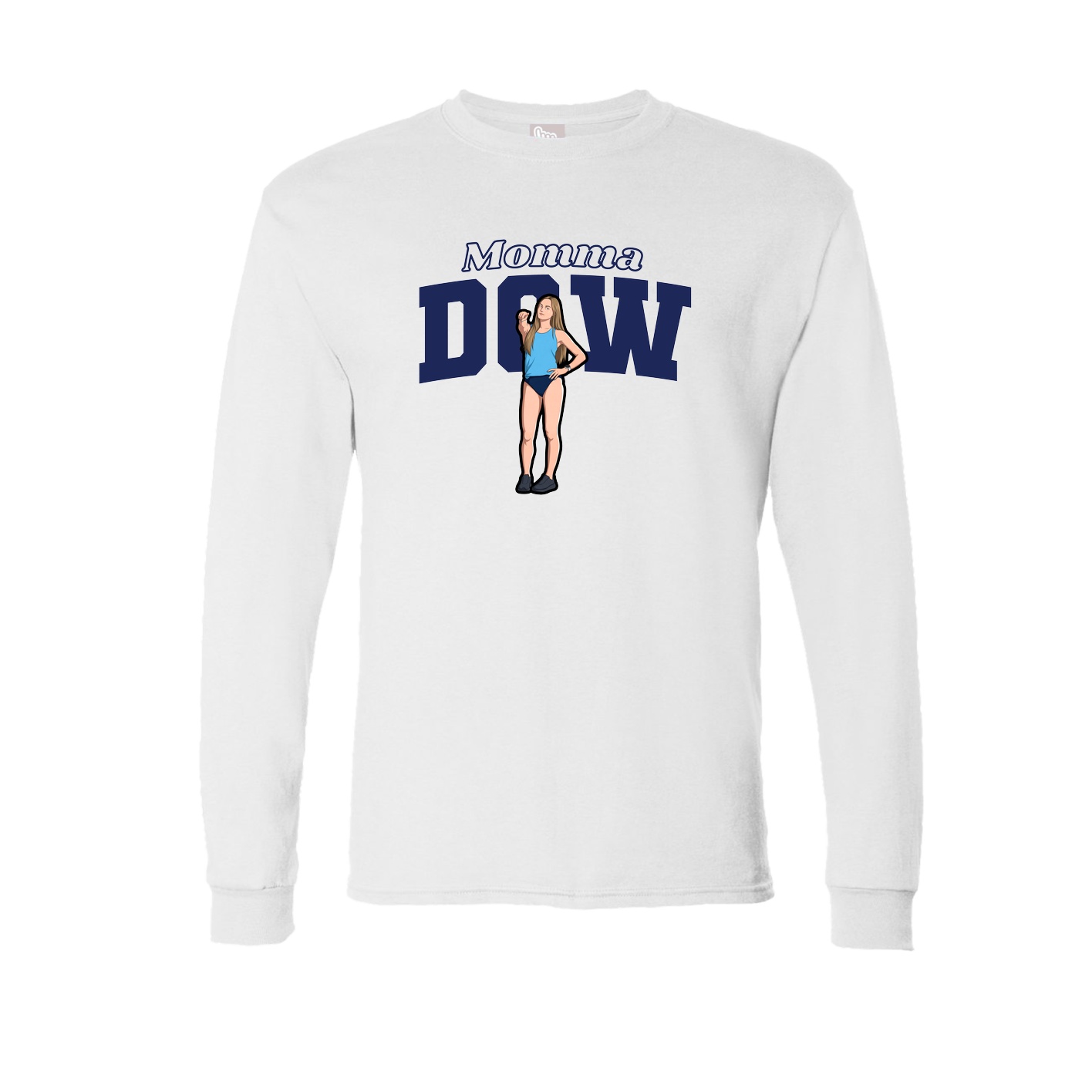 Long Sleeve Tee — Mothers Day Block in White