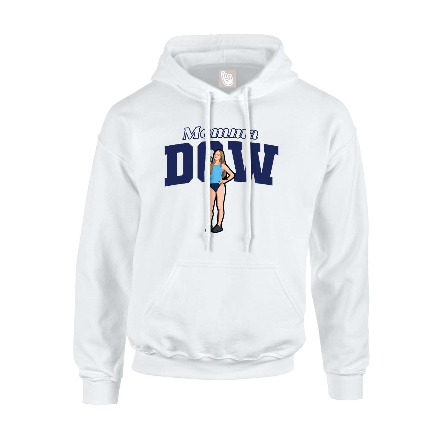 Youth Hoodie — Mothers Day Block in White