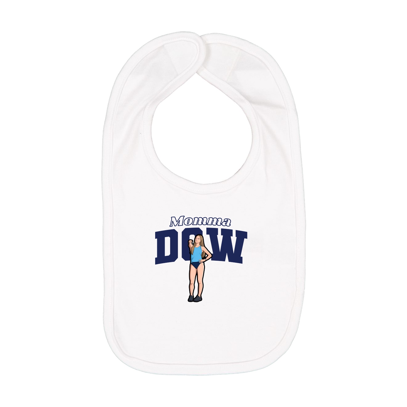 Infant Bib — Mothers Day Block in White