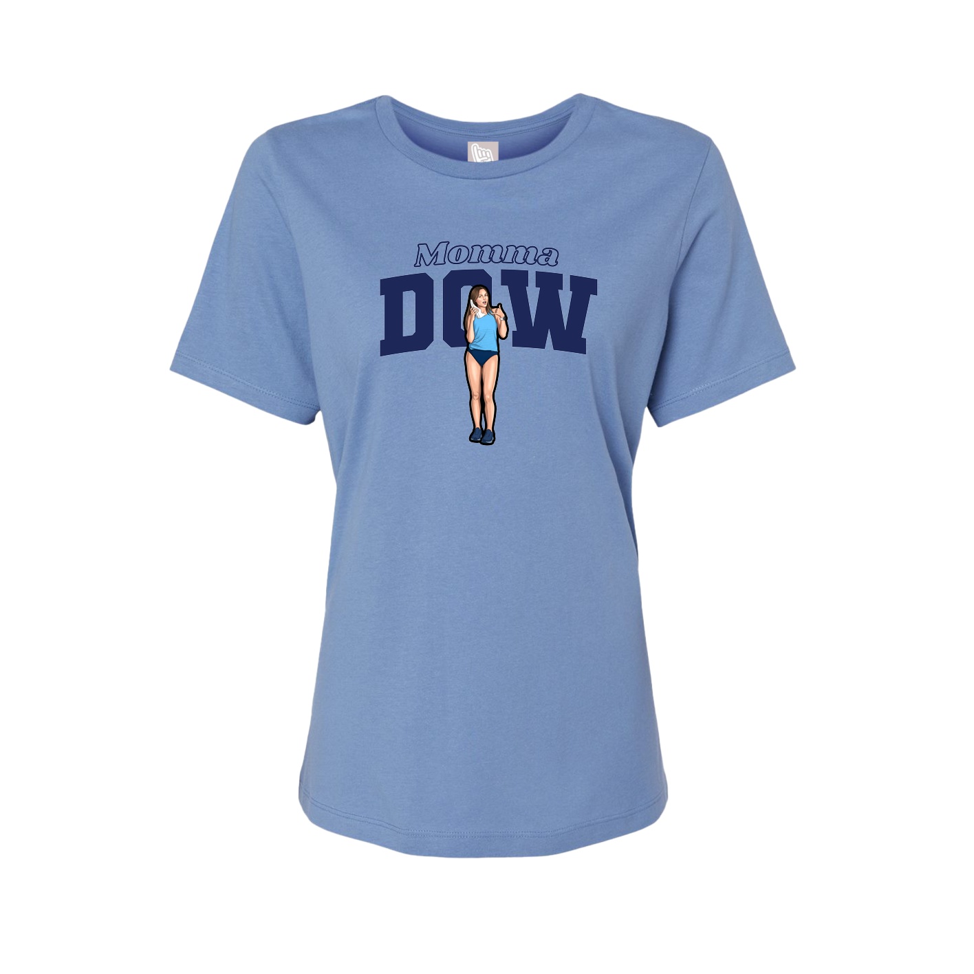 Womens Tee — Mothers Day Block in Powder Blue