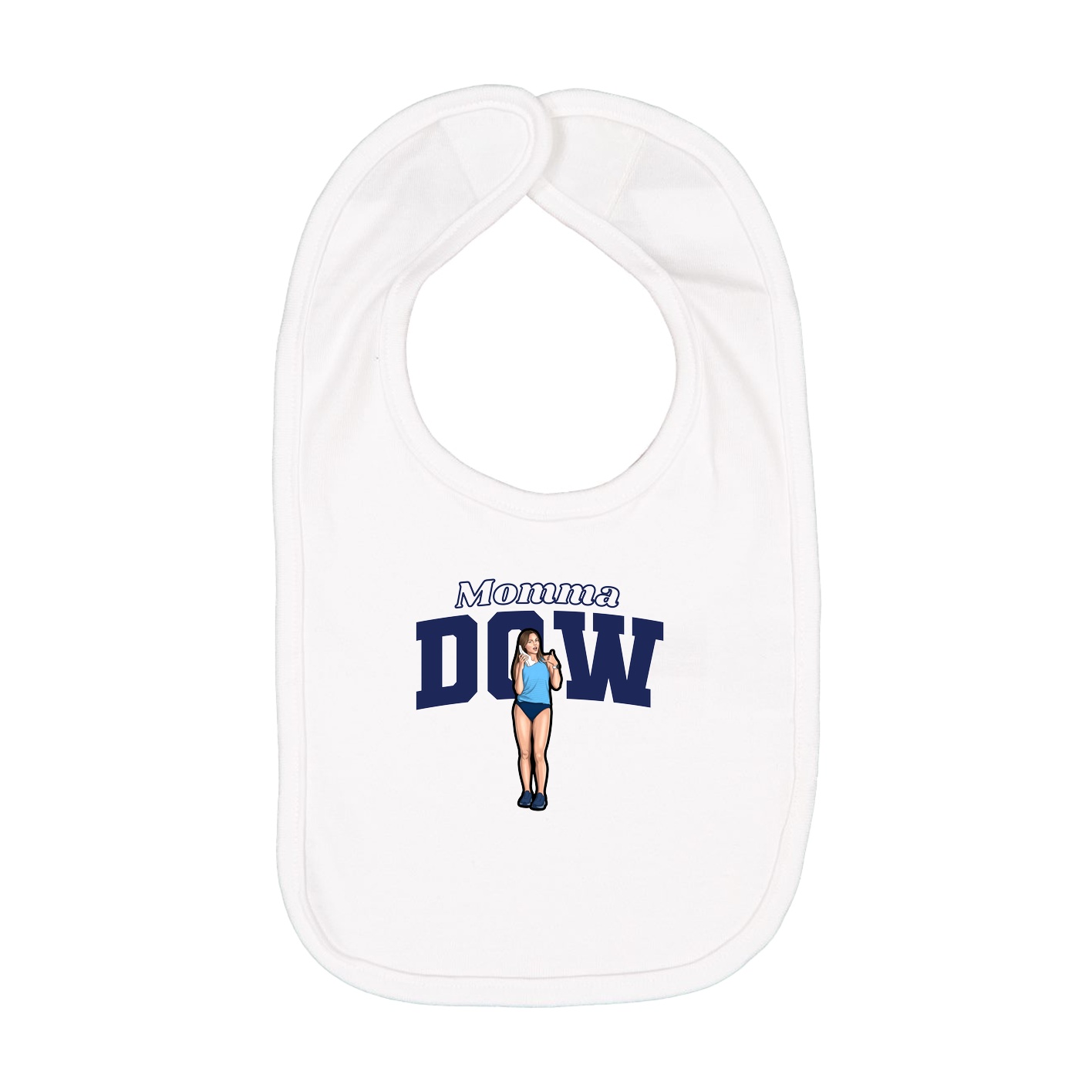 Infant Bib — Mothers Day Block in White