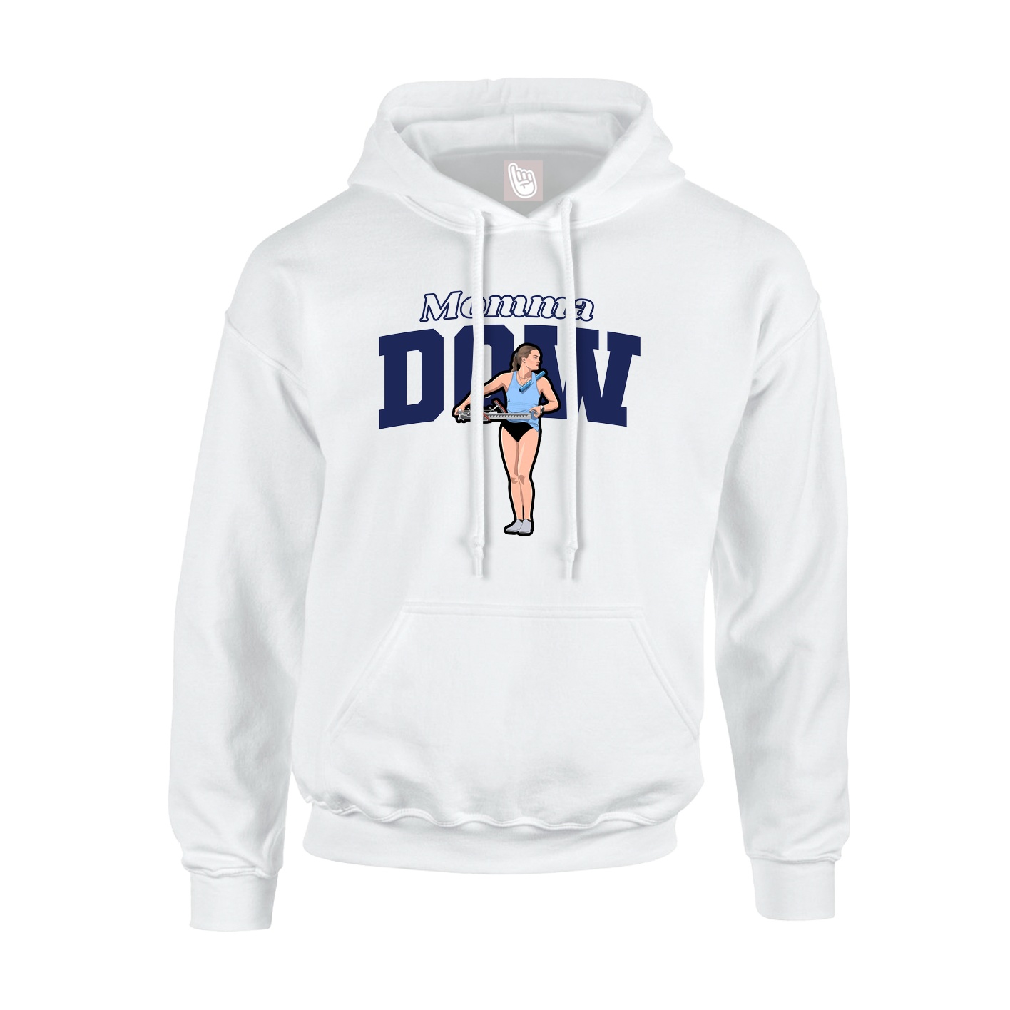 Youth Hoodie — Mothers Day Block in White