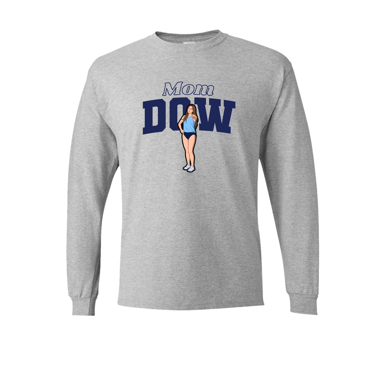 Long Sleeve Tee — Mothers Day Block in Grey