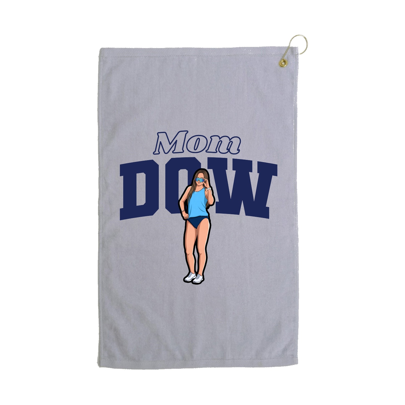 Golf Towel — Mothers Day Block in Grey