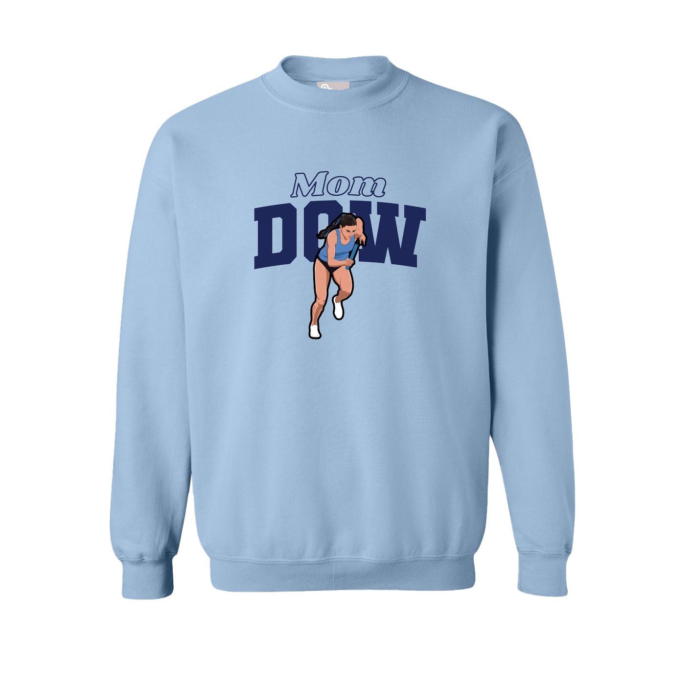 Fleece Crew — Mothers Day Block in Light Blue