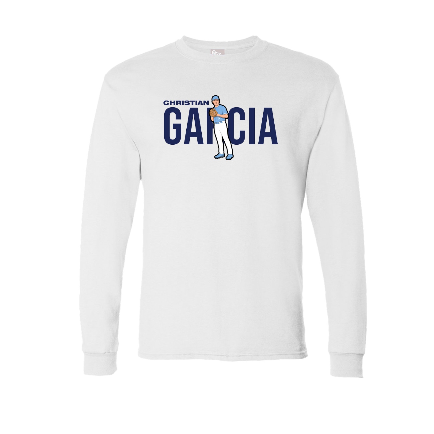 Long Sleeve Tee — Player Name in White
