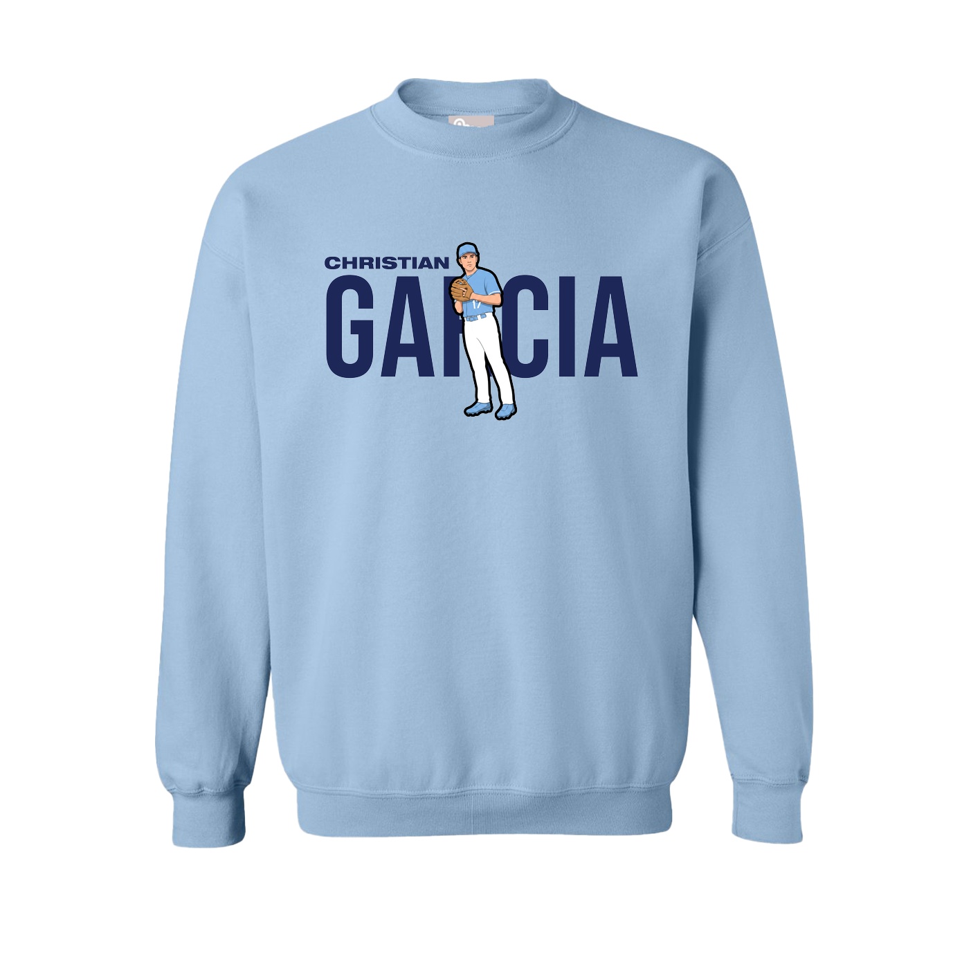 Fleece Crew — Player Name in Light Blue