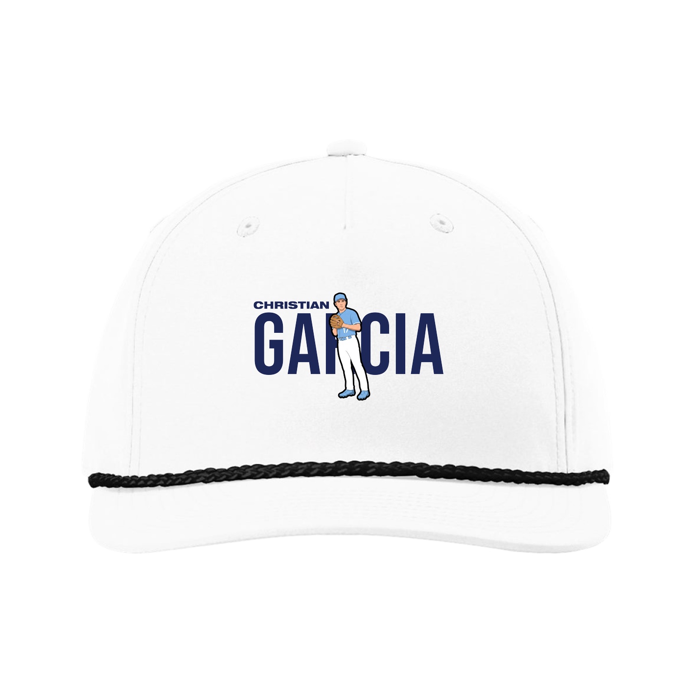 Five-Panel Classic Rope Cap — Player Name in White