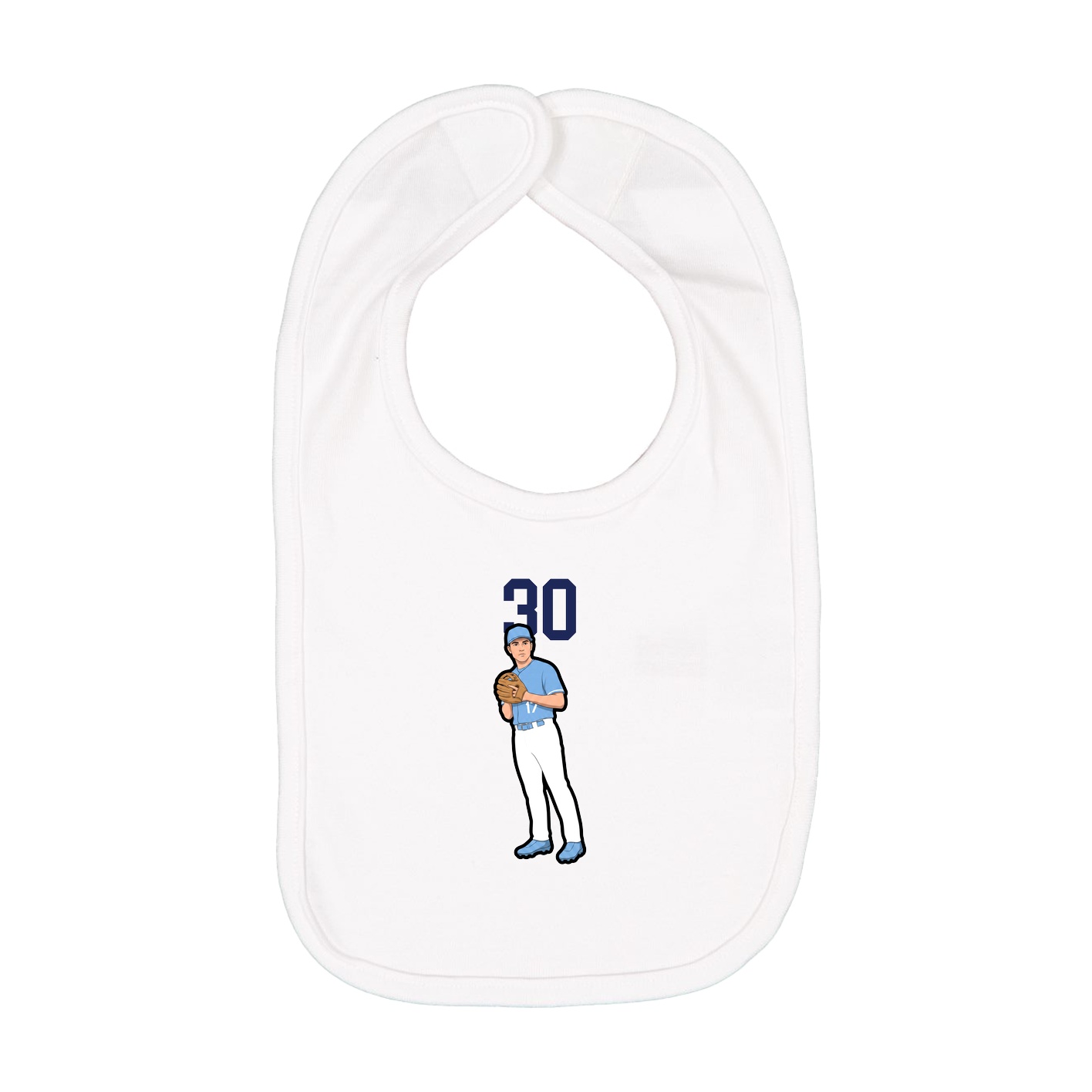 Infant Bib — Number Top in White