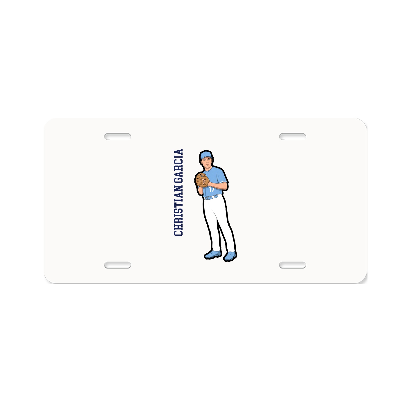 License Plate — Name Vertical in Classic