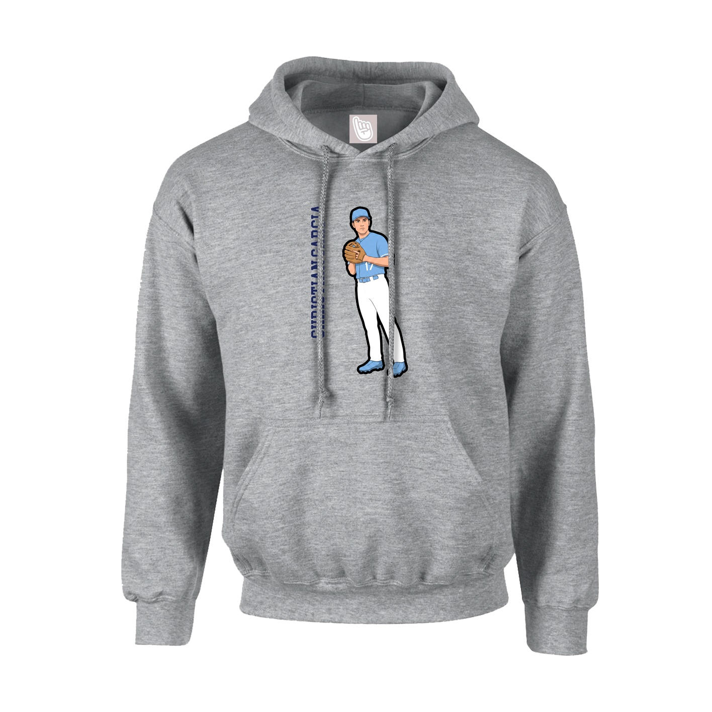 Youth Hoodie — Name Vertical in Grey