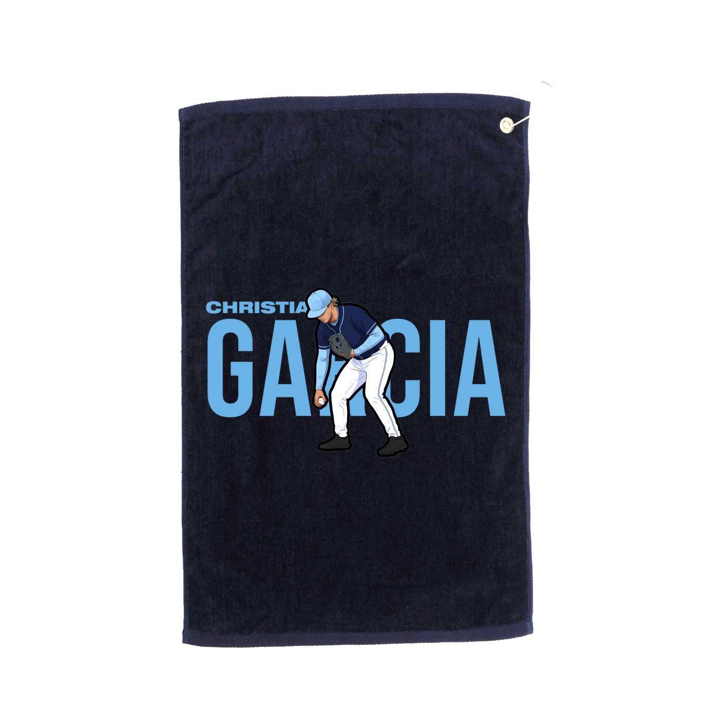Golf Towel — Player Name in Navy