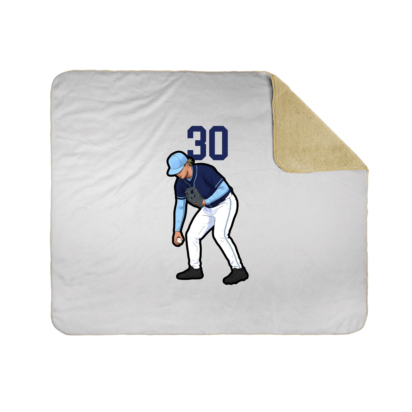Throw Blanket — Number Top in White