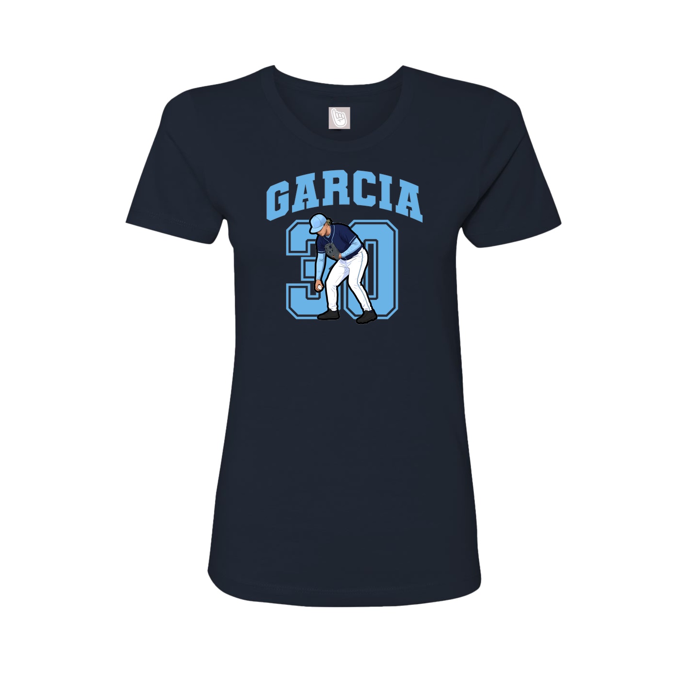 Fitted Women's Tee — Number in Navy