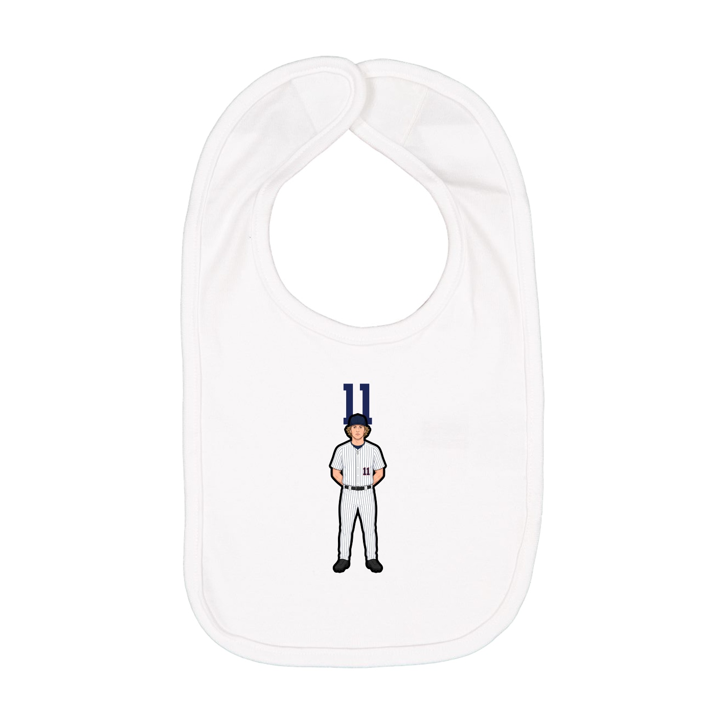 Infant Bib — Number Top in White