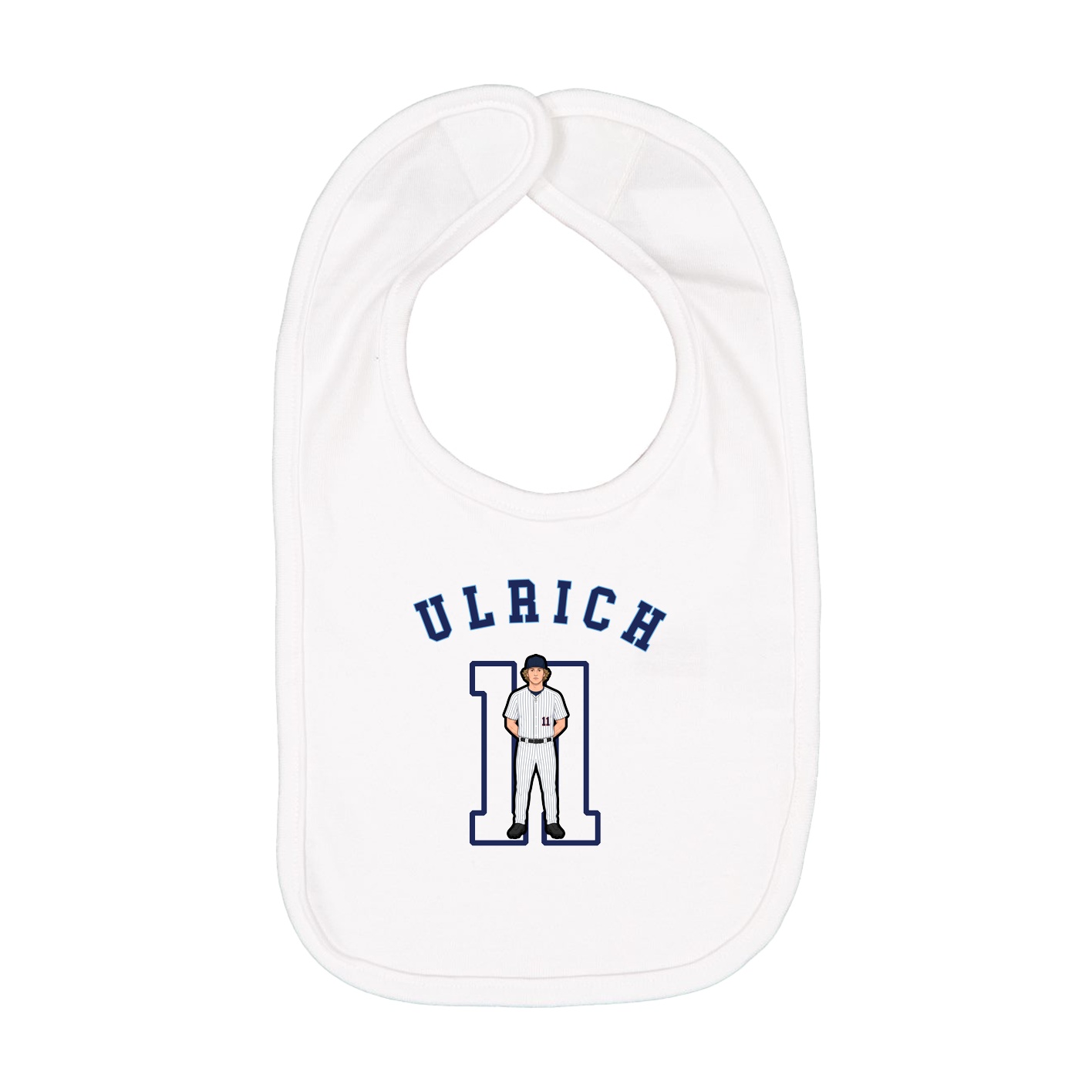 Infant Bib — Shirsey Arch in White