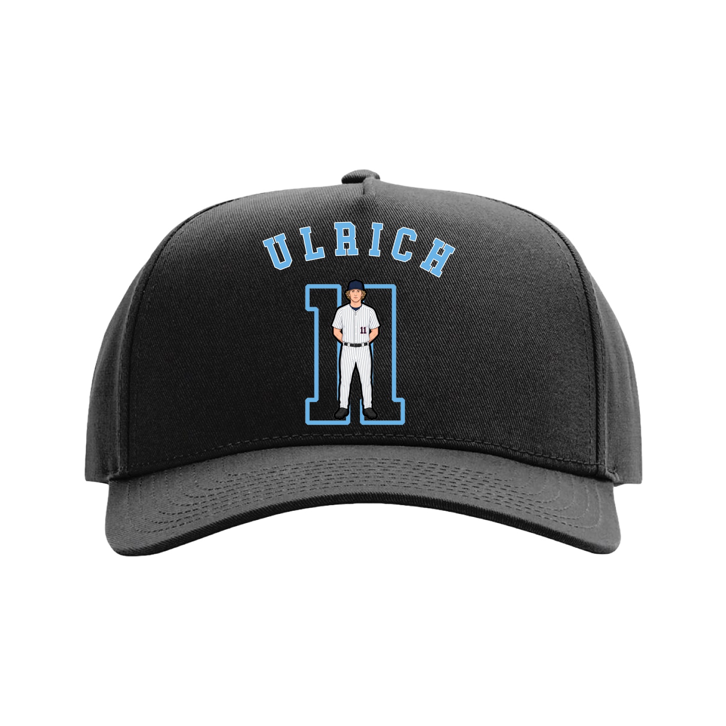 Full Fabric Five-Panel Champ Cap — Shirsey Arch in Black