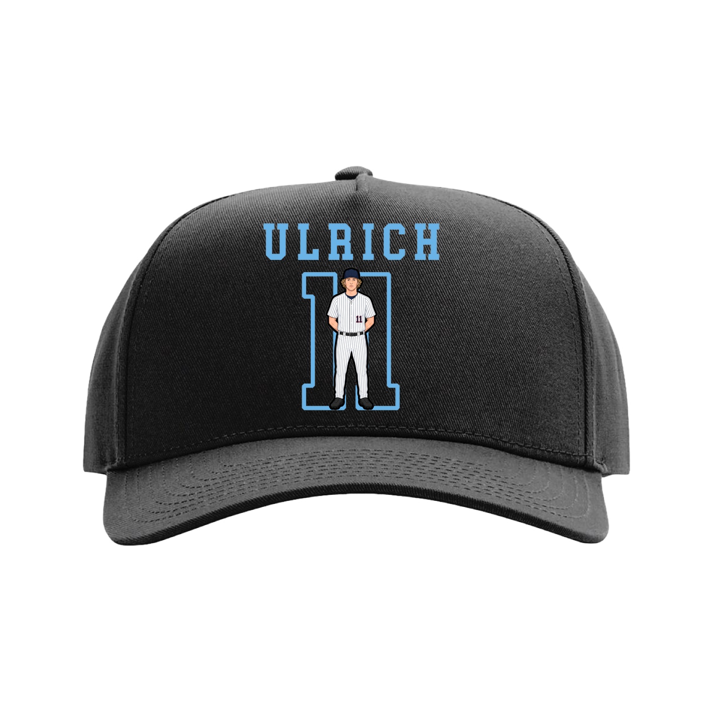 Full Fabric Five-Panel Champ Cap — Shirsey in Black