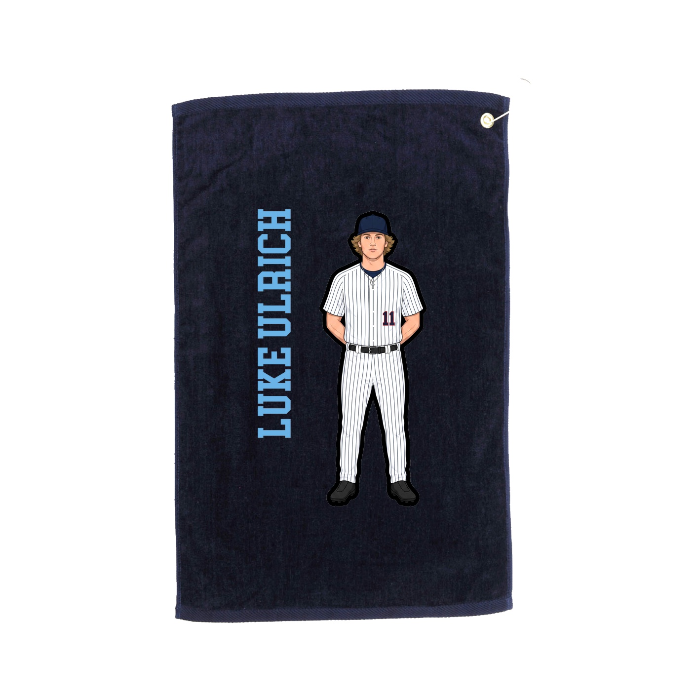 Golf Towel — Name Vertical in Navy