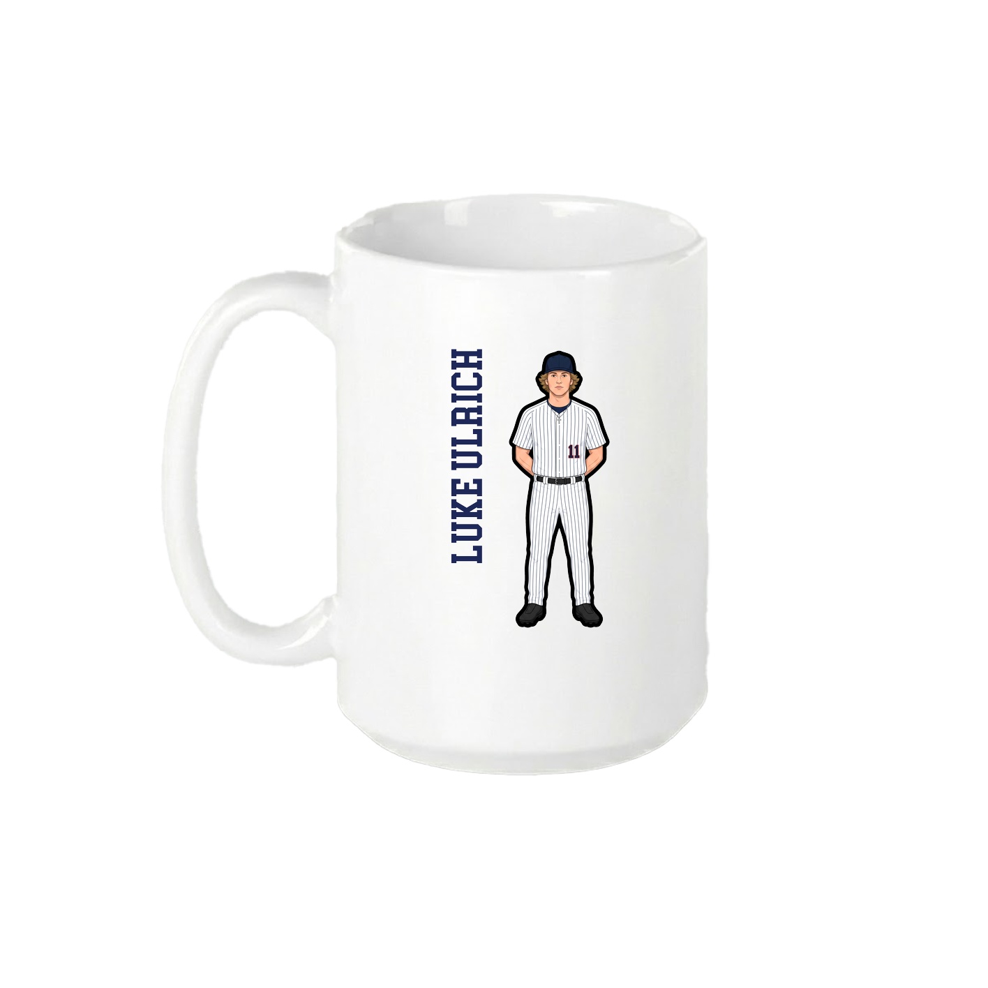 15oz Coffee Mug — Name Vertical in White