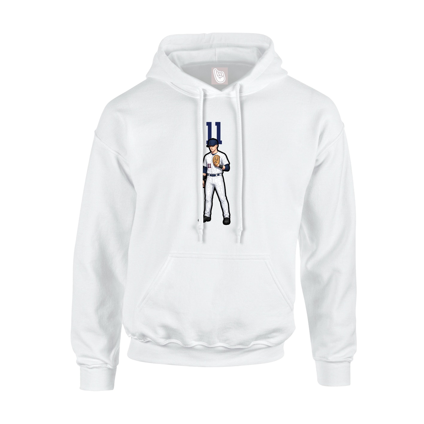 Youth Hoodie — Number Top in White
